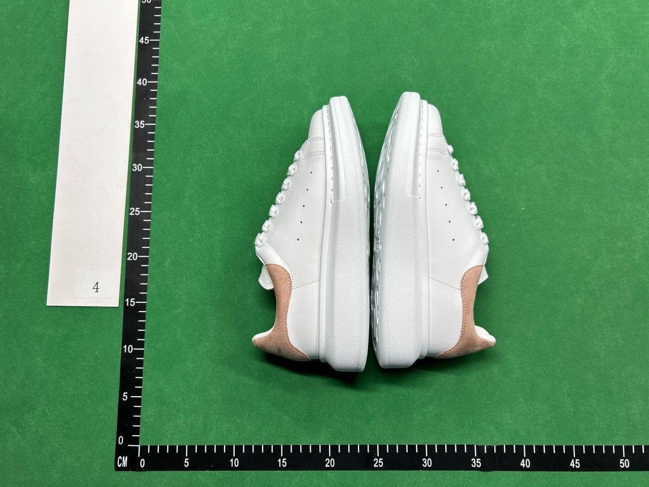 Alexander McQueen White and Gold Oversized Sneakers -3