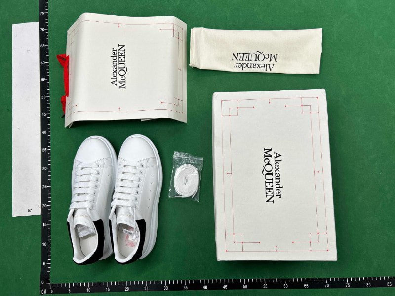 Alexander McQueen White and Gold Oversized Sneakers -4