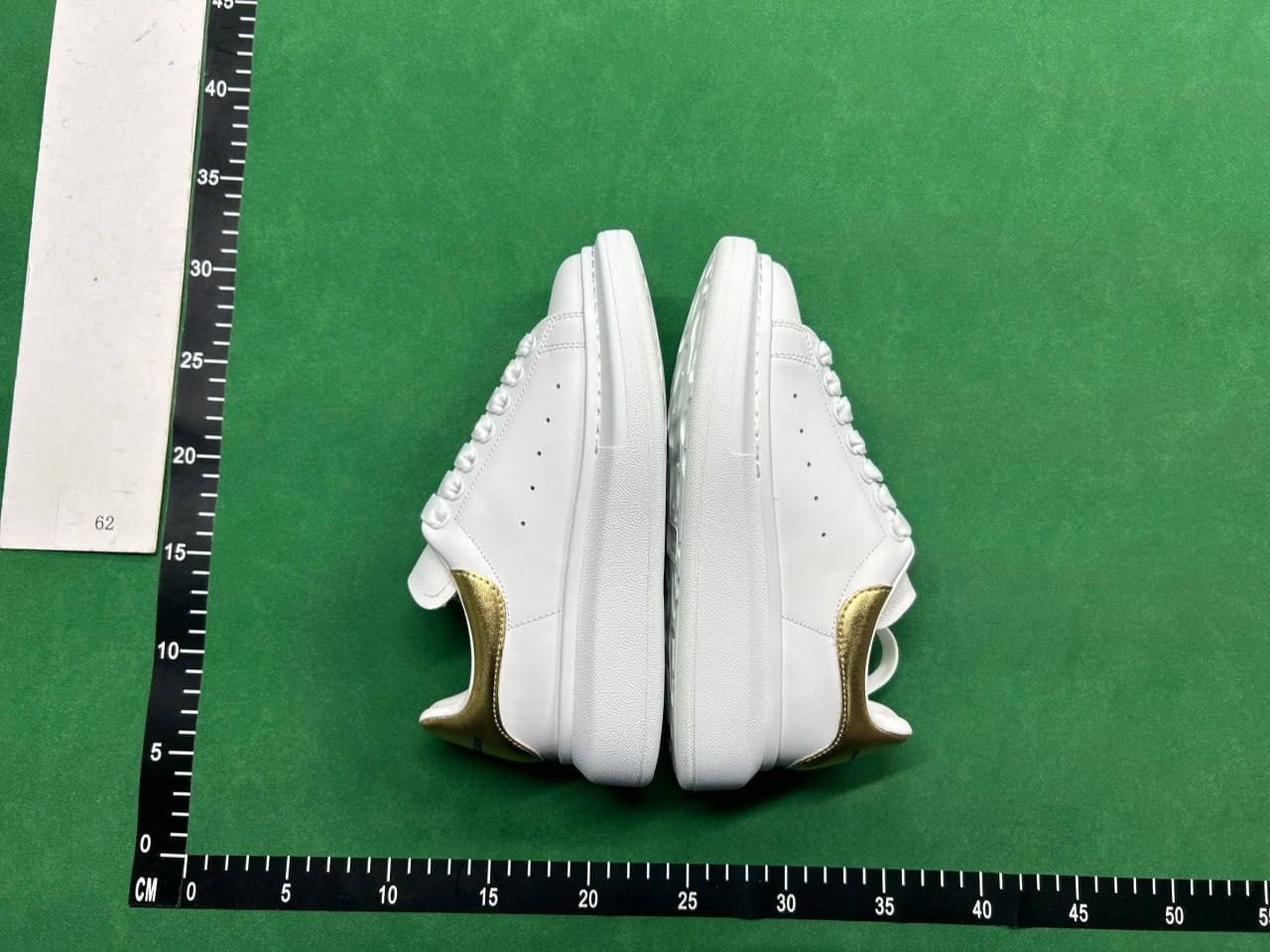 Alexander McQueen White and Gold Oversized Sneakers -5
