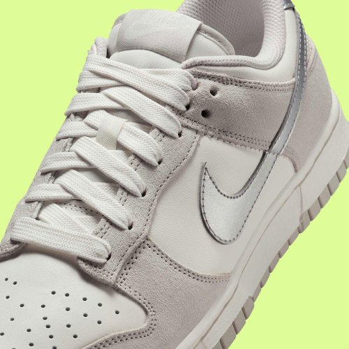 A Silver Swoosh Adds Spark To A Greyed Out Nike Dunk(图5)
