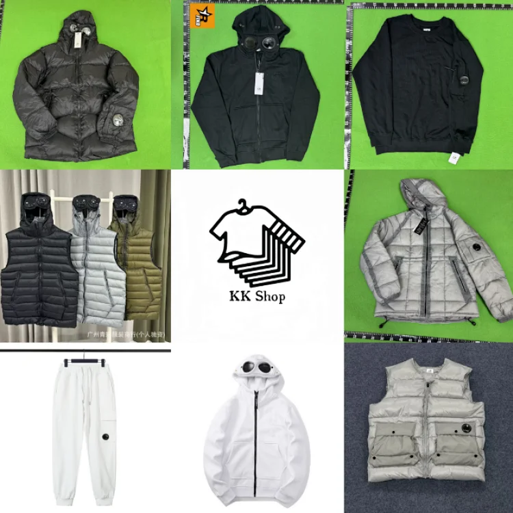C.P. Company Black Puffer Jacket and Hooded Sweatshirt Set