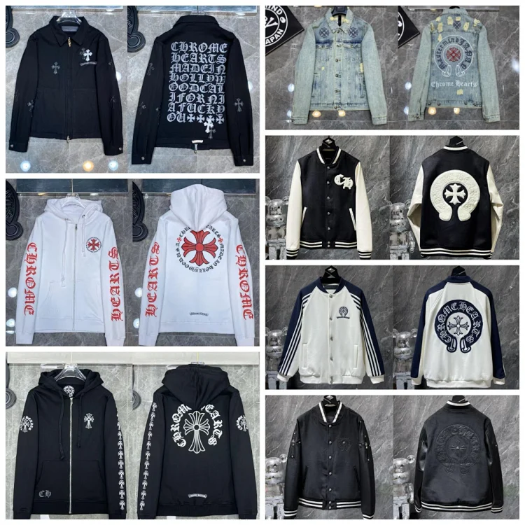 Chrome Hearts Black Jacket and Hoodie Set