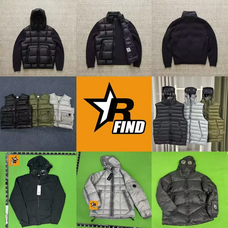 R Find Black Puffer Jacket and Vest Set