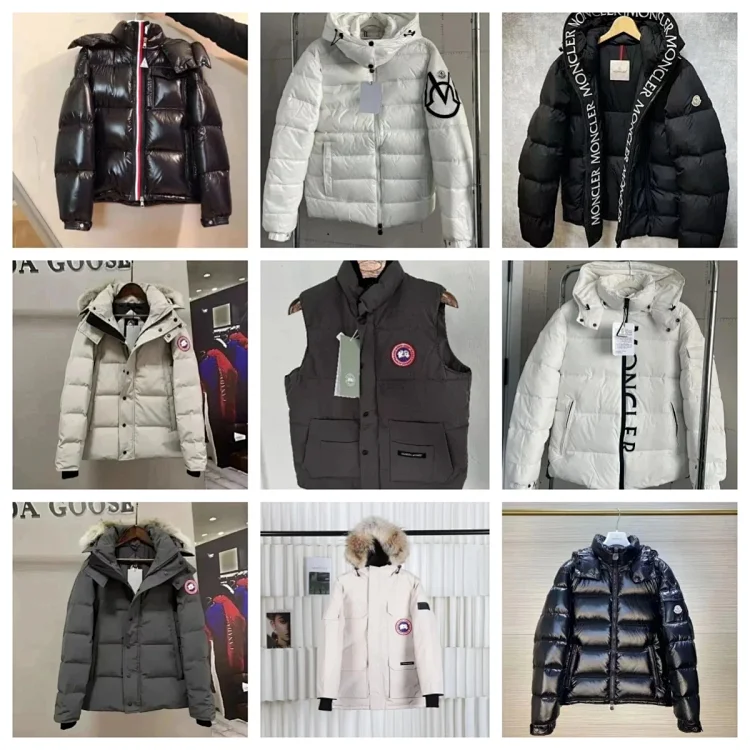 Moncler Black Puffer Jacket, Canada Goose White Down Jacket, and Other Winter Coats Collection