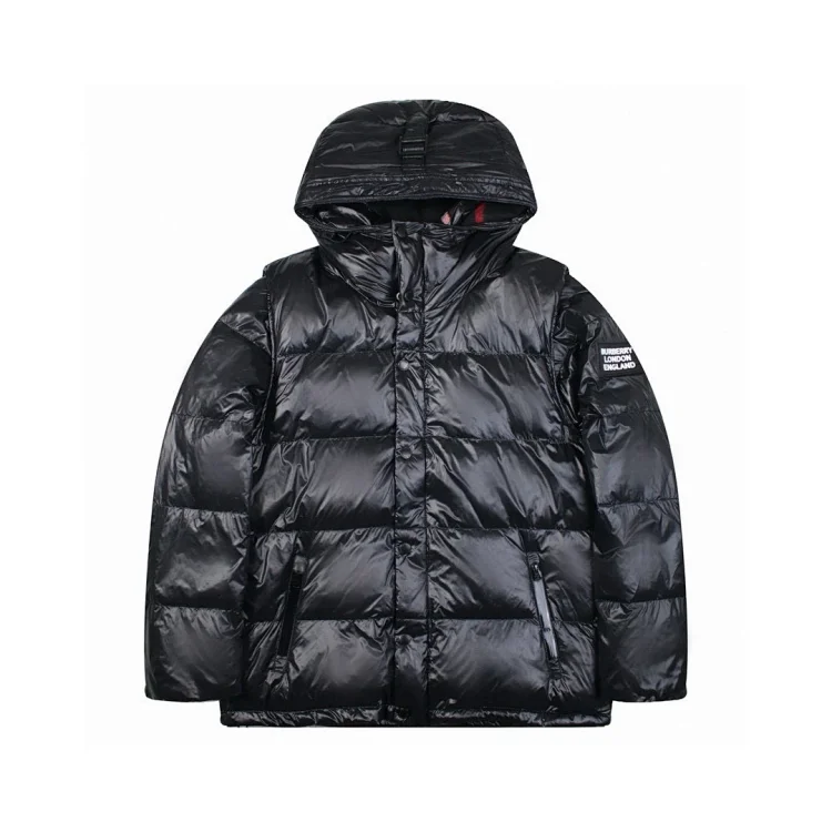 Burberry Black Quilted Hooded Jacket