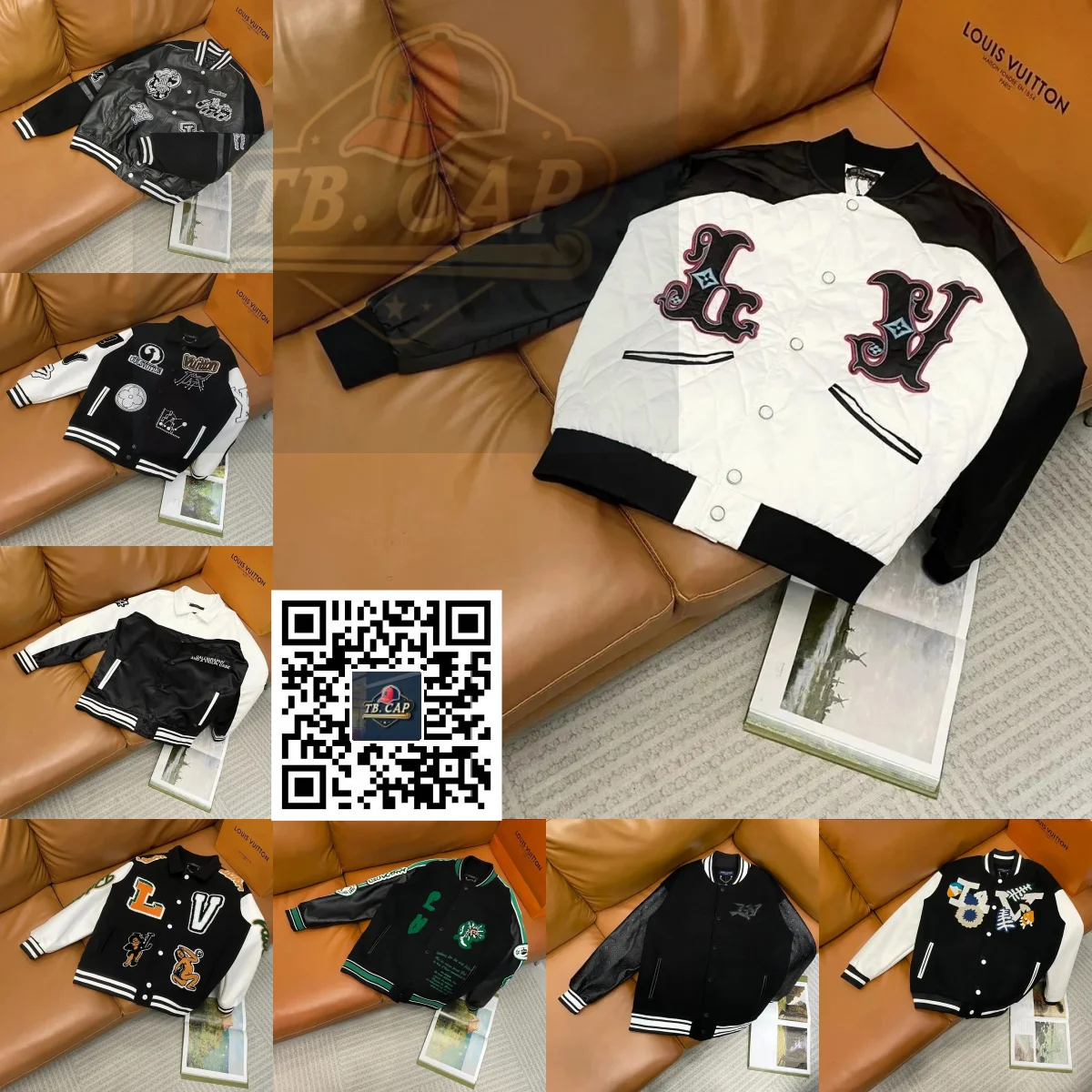 Louis Vuitton Black and White Letterman Jacket