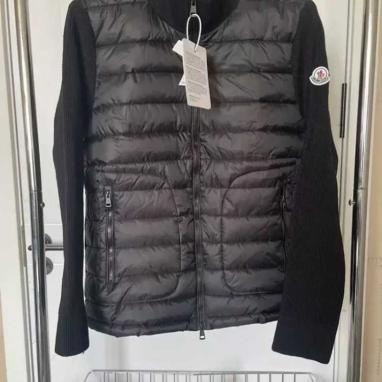 Moncler Black Puffer Cardigan Jacket
