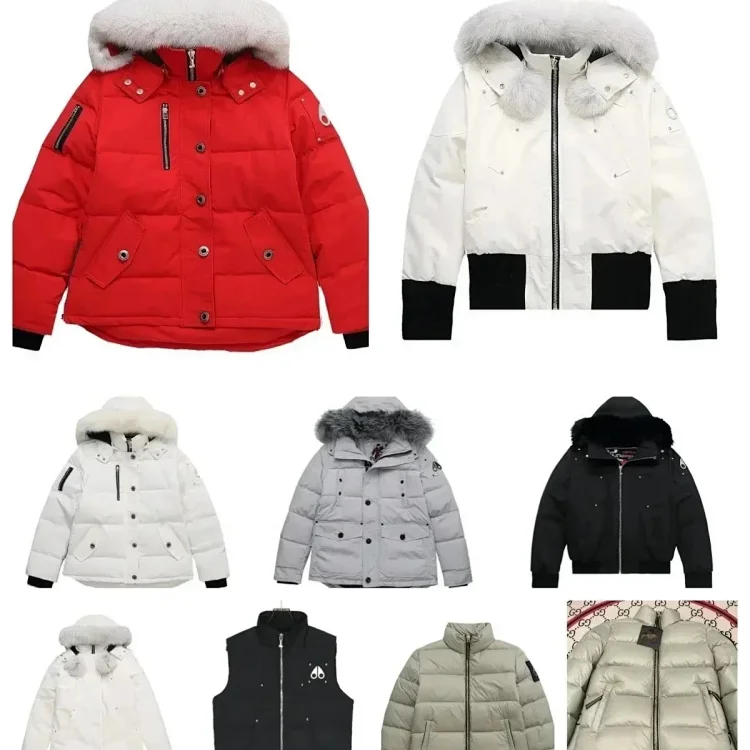 Moncler Red Puffer Jacket with Fur Hood