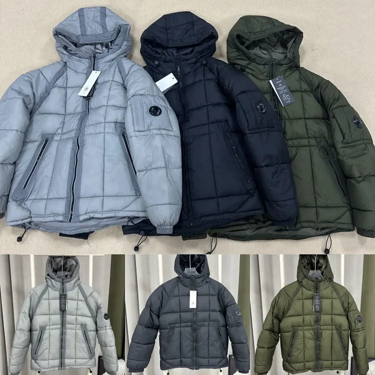 CP Company Grey Hooded Puffer Jacket
