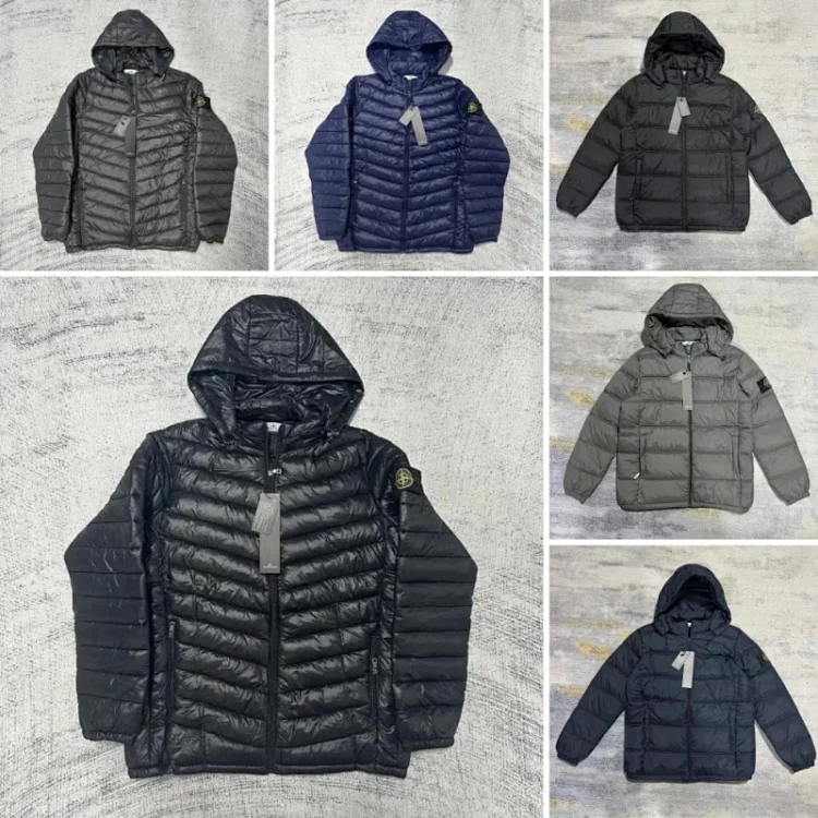 Stone Island Black Hooded Puffer Jacket