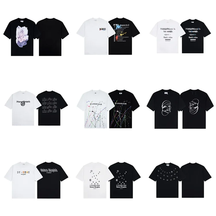 Margiela Black and White Short Sleeve T-Shirts
