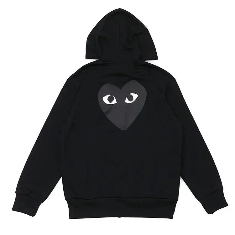 Play Hooded Sweatshirt with Big Hearts Black